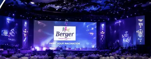 Ballroom set for a corporate awards evening
