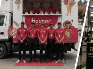 Havmor ice-cream van activation with its crew
