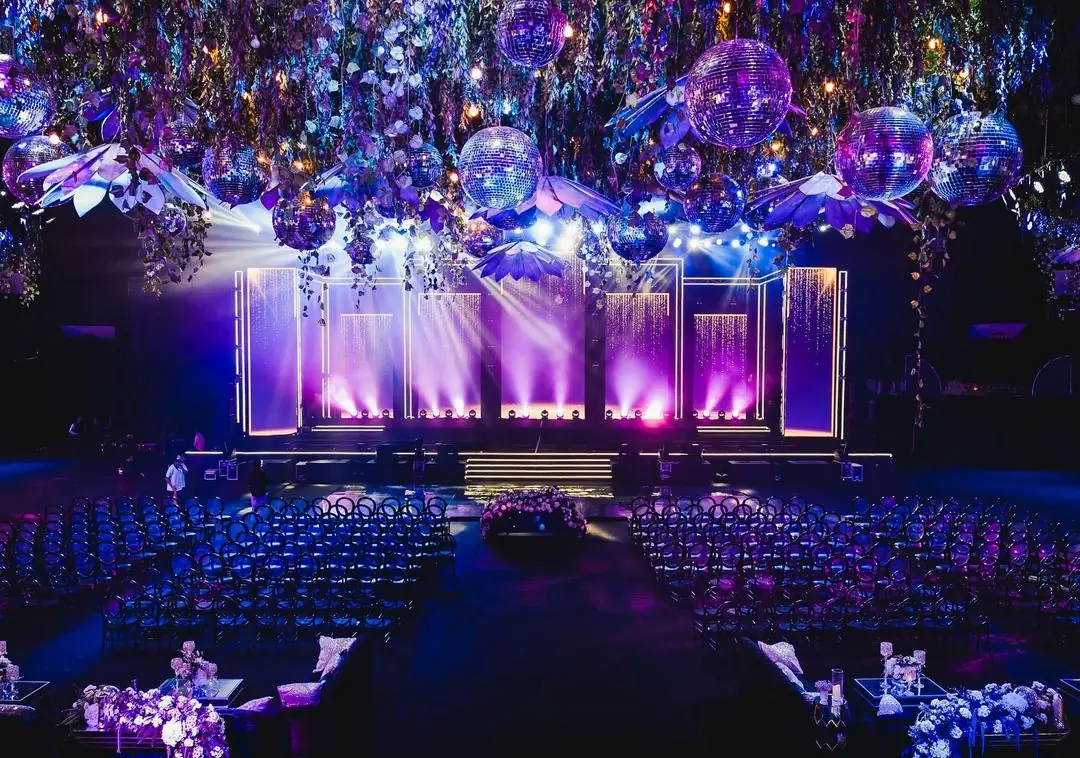 Concert stage lit for the main show