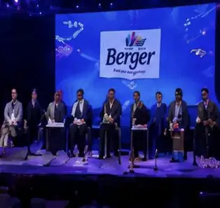Panel discussion on stage at a Berger corporate event