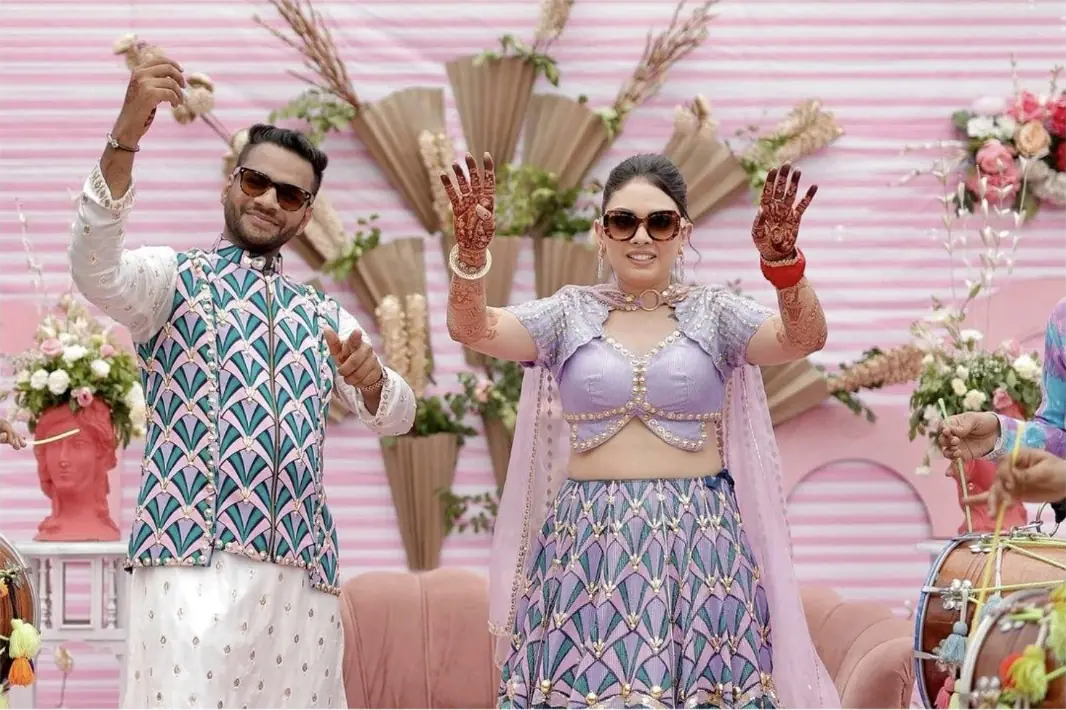 Couple at their mehendi ceremony